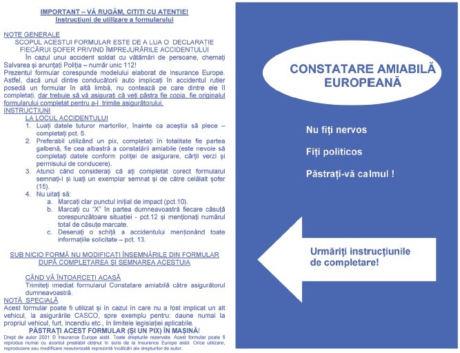 Cum completam o constatare amiabila de accident